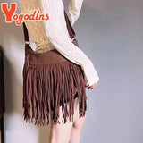 Retro Tassel Shoulder Bag Deerskin Velvet Crossbody Autumn Winter Handbag