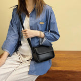Solid Pu Leather Crossbody Bag for Women