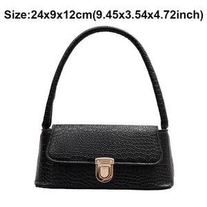 Shoulder Handbag Crocodile Pattern Female Tote Hasp Closure