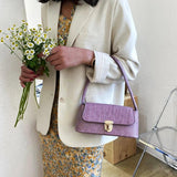 Shoulder Handbag Crocodile Pattern Female Tote Hasp Closure