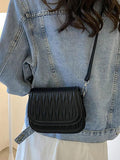 Solid Flap Women's Crossbody Bag PU Leather Handbag