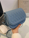 Solid Flap Women's Crossbody Bag PU Leather Handbag