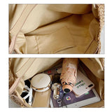 Vintage Straw Bag Round Rattan Bags Summer Beach Ladies Circle Shoulder Bag