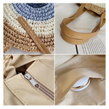 Vintage Straw Bag Round Rattan Bags Summer Beach Ladies Circle Shoulder Bag