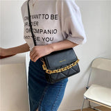 Embroidered Diamond Chain Small Shoulder Bag