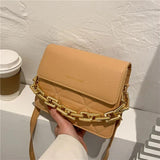 Embroidered Diamond Chain Small Shoulder Bag