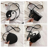 Circular Shoulder Bag for Women Small PU Leather Purse