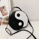 Circular Shoulder Bag for Women Small PU Leather Purse