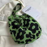 Bohemia Knitted Shoulder Bag Summer Flowers Large Capacity Bucket Travel Handbag