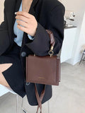 Women's Pu Leather Shoulder Crossbody Bag Square Handle Totes