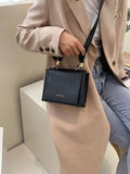 Women's Pu Leather Shoulder Crossbody Bag Square Handle Totes