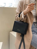Women's Pu Leather Shoulder Crossbody Bag Square Handle Totes