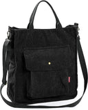 Women's Corduroy Shoulder Bag, Top-handle Canvas Handbag