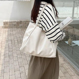 Women's Shoulder Bag Large-capacity Tote Handbag Solid Color Underarm Bag