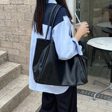 Women's Shoulder Bag Large-capacity Tote Handbag Solid Color Underarm Bag