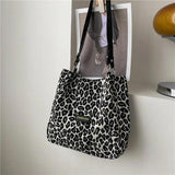 Leopard Tote Bag Women PU Shoulder Handbag Crossbody OL Style Handle Bag