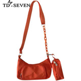 Canvas Messenger Bag Student Shoulder Handbag Zipper Small Chain Bag