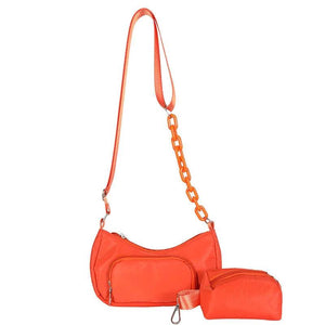 Canvas Messenger Bag Student Shoulder Handbag Zipper Small Chain Bag