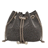 Casual PU Leather Shoulder Bag for Women Rhinestone Crossbody Handbags