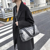 Quilted Silver Crossbody Bag Women Shoulder Bags