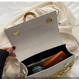 Crocodile Print Chain Handbag Shoulder Bag