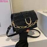 Crocodile Print Chain Handbag Shoulder Bag