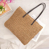 Straw Weave Beach Bags for Women Knitting Summer Holiday Large Capacity Handbags