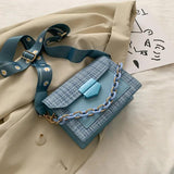 Women Casual Shoulder Bags Crossbody Bags Handbags Mini Square Wide Strap Bags
