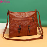 Women's Large Capacity Shoulder Bag Pu Leather Handbag Vintage Crossbody