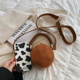 Retro Suede Ball Shoulder Bag Frosted Handbag