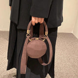 Retro Suede Ball Shoulder Bag Frosted Handbag