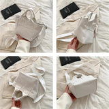 Small Solid Women's Canvas Shoulder Bag