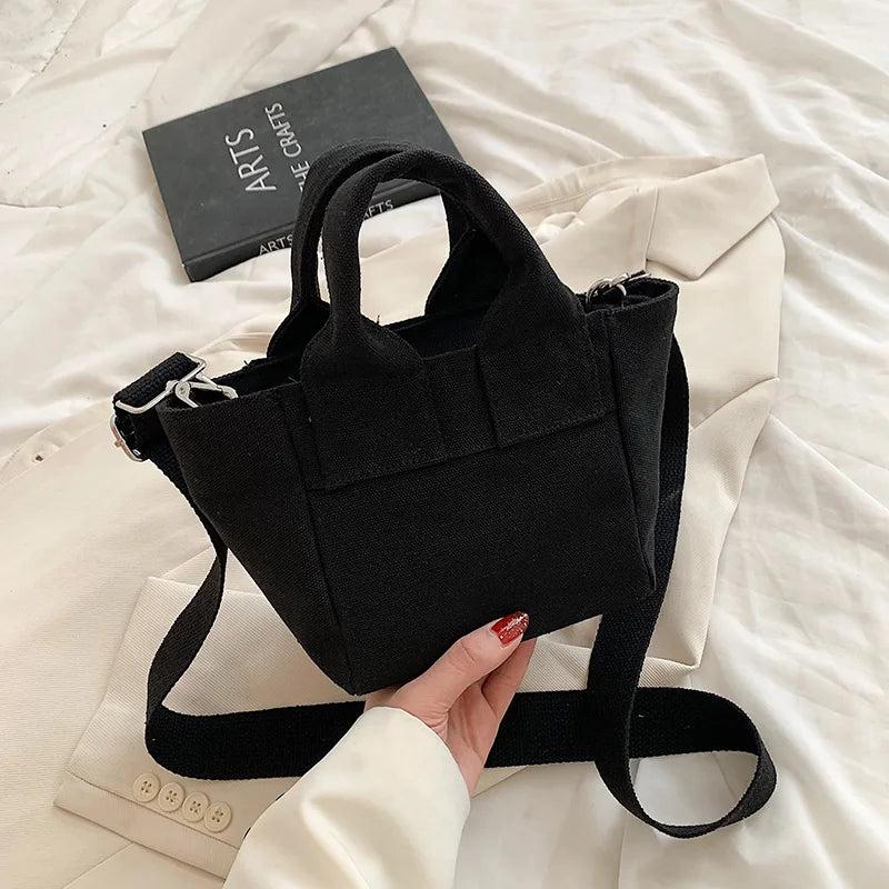 Small Solid Women's Canvas Shoulder Bag