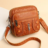 Soft PU Leather Women's Crossbody Bag Retro Shoulder Handbag