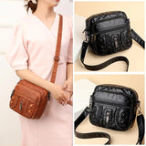 Soft PU Leather Women's Crossbody Bag Retro Shoulder Handbag