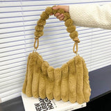 Women's Plush Fabric Axillary Bags Crossbody Bag Winter Female