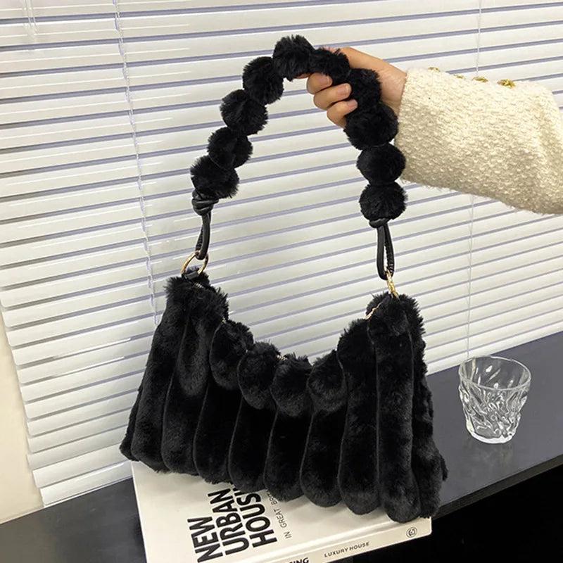 Women's Plush Fabric Axillary Bags Crossbody Bag Winter Female