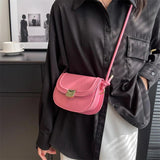 Solid Leather Crossbody Bag for Women Flap Messenger Bag Sac A Main