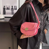 Solid Leather Crossbody Bag for Women Flap Messenger Bag Sac A Main