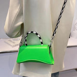Neon Yellow Green Armpit Bag Wide Strap Handbag