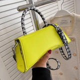 Neon Yellow Green Armpit Bag Wide Strap Handbag