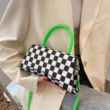 Neon Yellow Green Armpit Bag Wide Strap Handbag