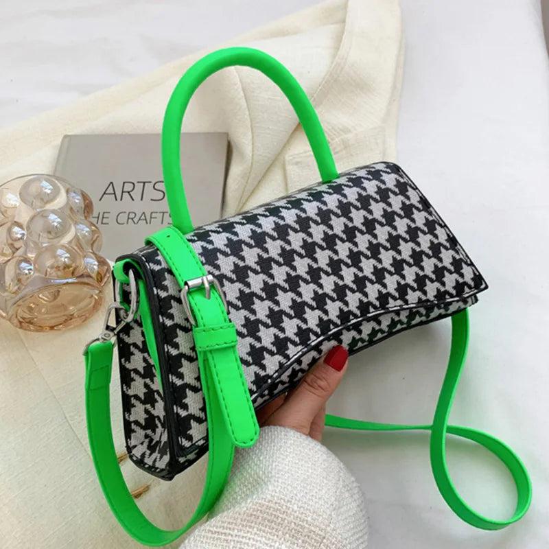 Neon Yellow Green Armpit Bag Wide Strap Handbag