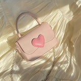 Pink Heart Girly Small Shoulder Bag Love Women Tote Purse Handbags
