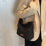 Large Capacity Canvas Shoulder Bag Women Crossbody Bucket Handbag