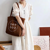 Retro Ins Letter Printing Shoulder Tote Handbag