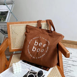 Retro Ins Letter Printing Shoulder Tote Handbag