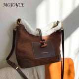 Vintage Lamb Wool Shoulder Bag for Holiday Party