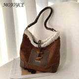 Vintage Lamb Wool Shoulder Bag for Holiday Party