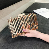 TTOU Women's Evening Bag Shoulder Metal Hollow Clutch Cage
